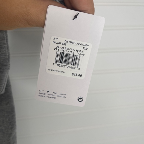 NEW Dark Grey Heather 12 Months 2 Piece Set Hoodie Joggers - Picture 4 of 7